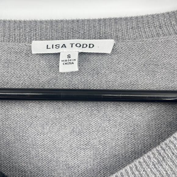 Lisa Todd Cashmere Blend Colorblock Sweater Sz S Preppy Quiet Luxury Oversize - Picture 10 of 10